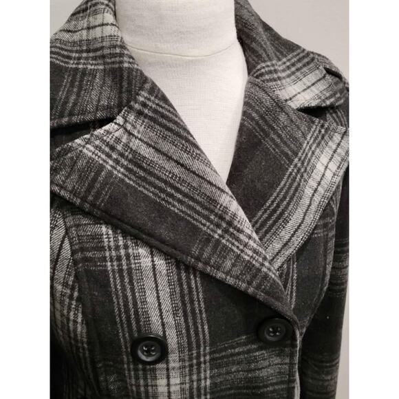 Old Navy Classic Plaid Pea Coat Jacket Women's Small - Picture 2 of 10